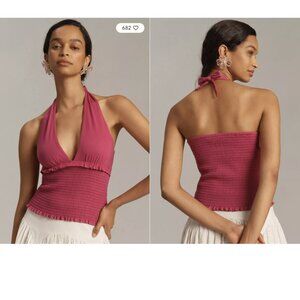 New Anthropologie DANIKA HALTER SMOCKED TANK NWT Size Small